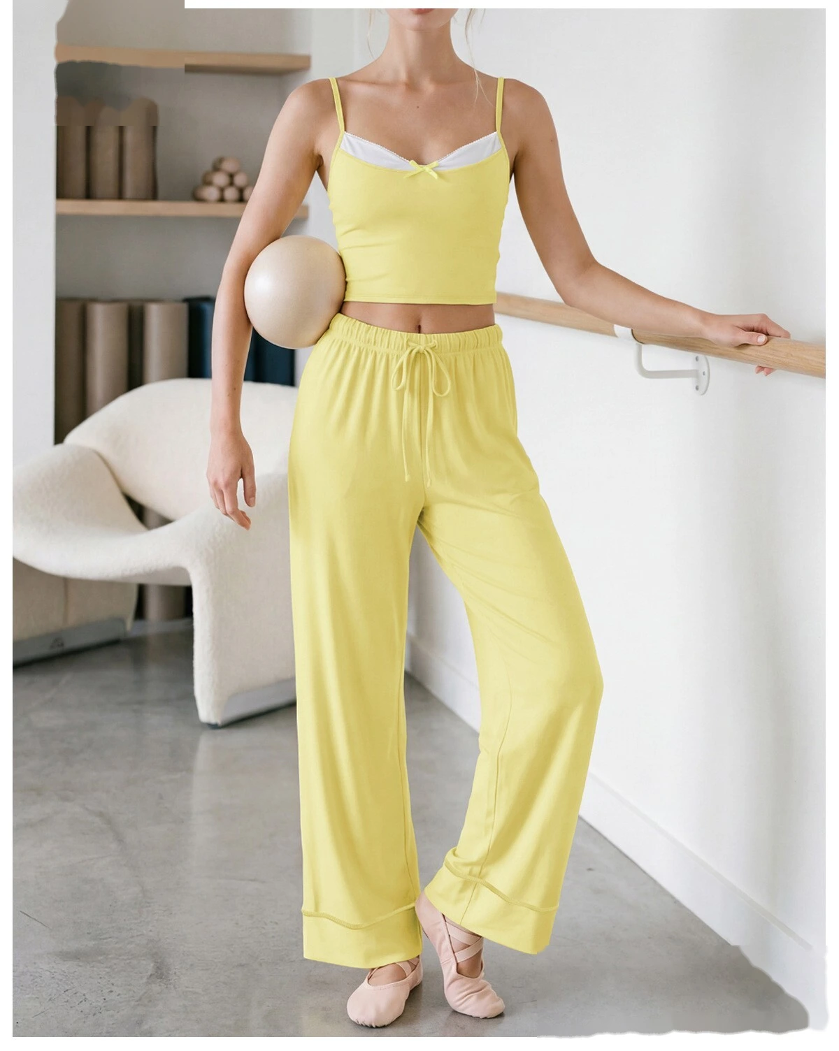 Custom Summer Thin Yoga Pants, Quick Dry Hip Lifting Straight Wide Leg Workout Pants for Pilates Training detail