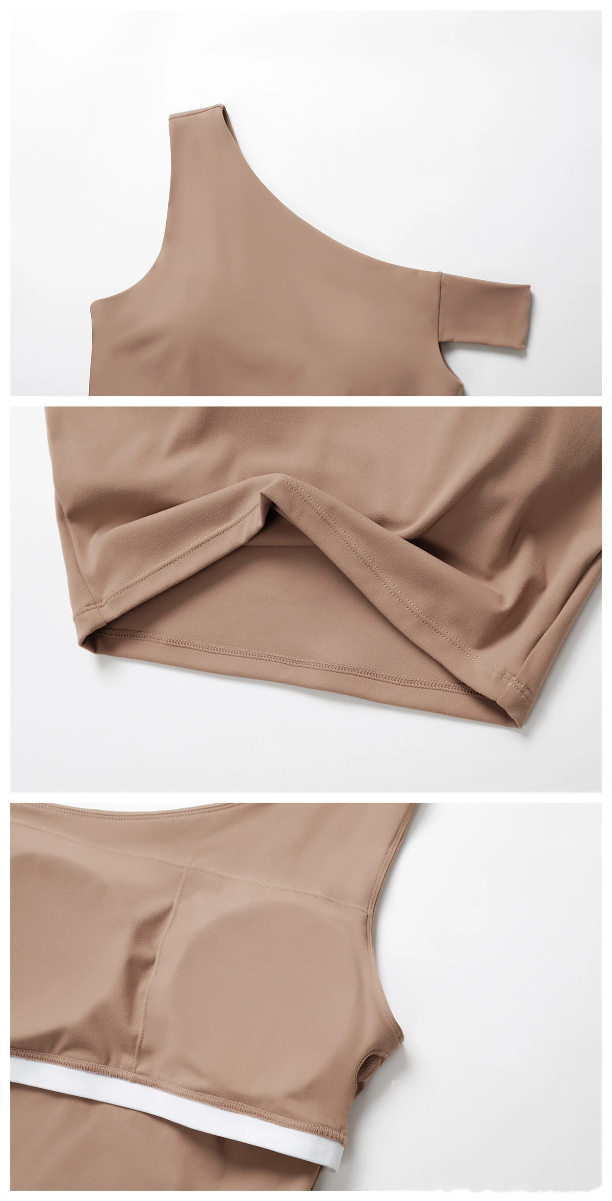 Environmentally-friendly regenerative yoga vest women wear running and fitness underwear with irregular inclined shoulde detail