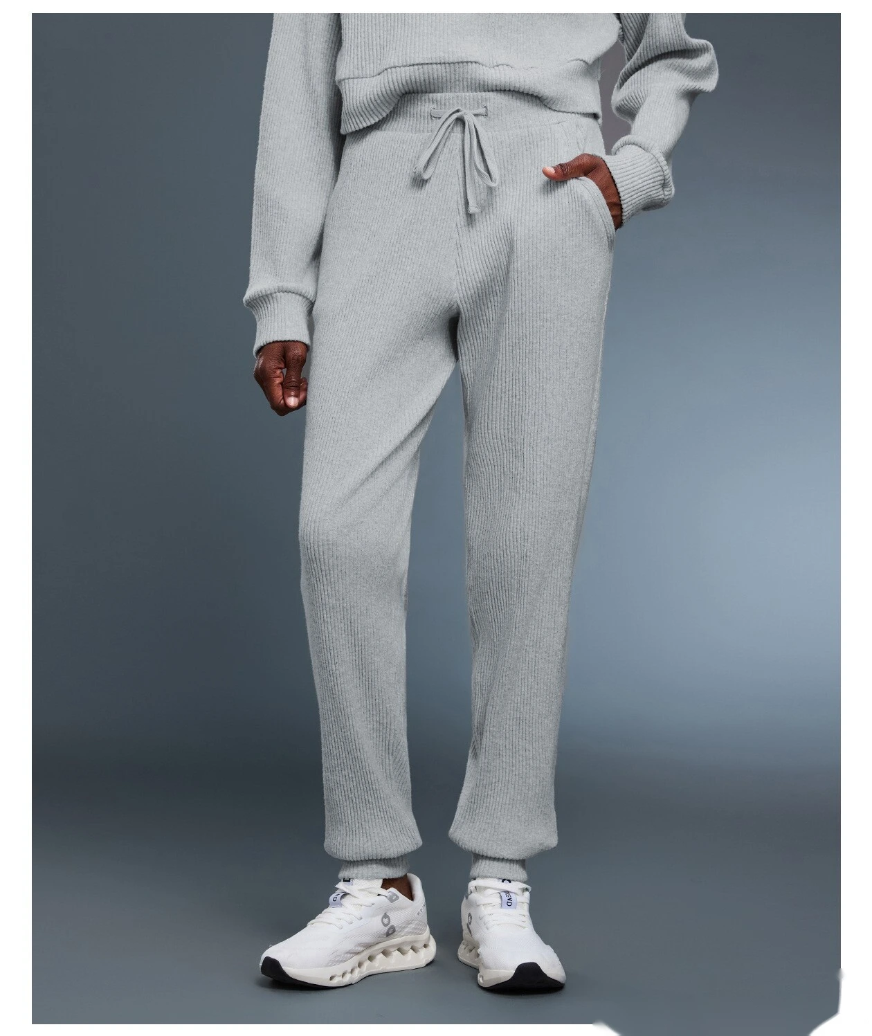 Customized high waist drawstring leg pants women's loose drape breathable casual pants running sweatpants detail