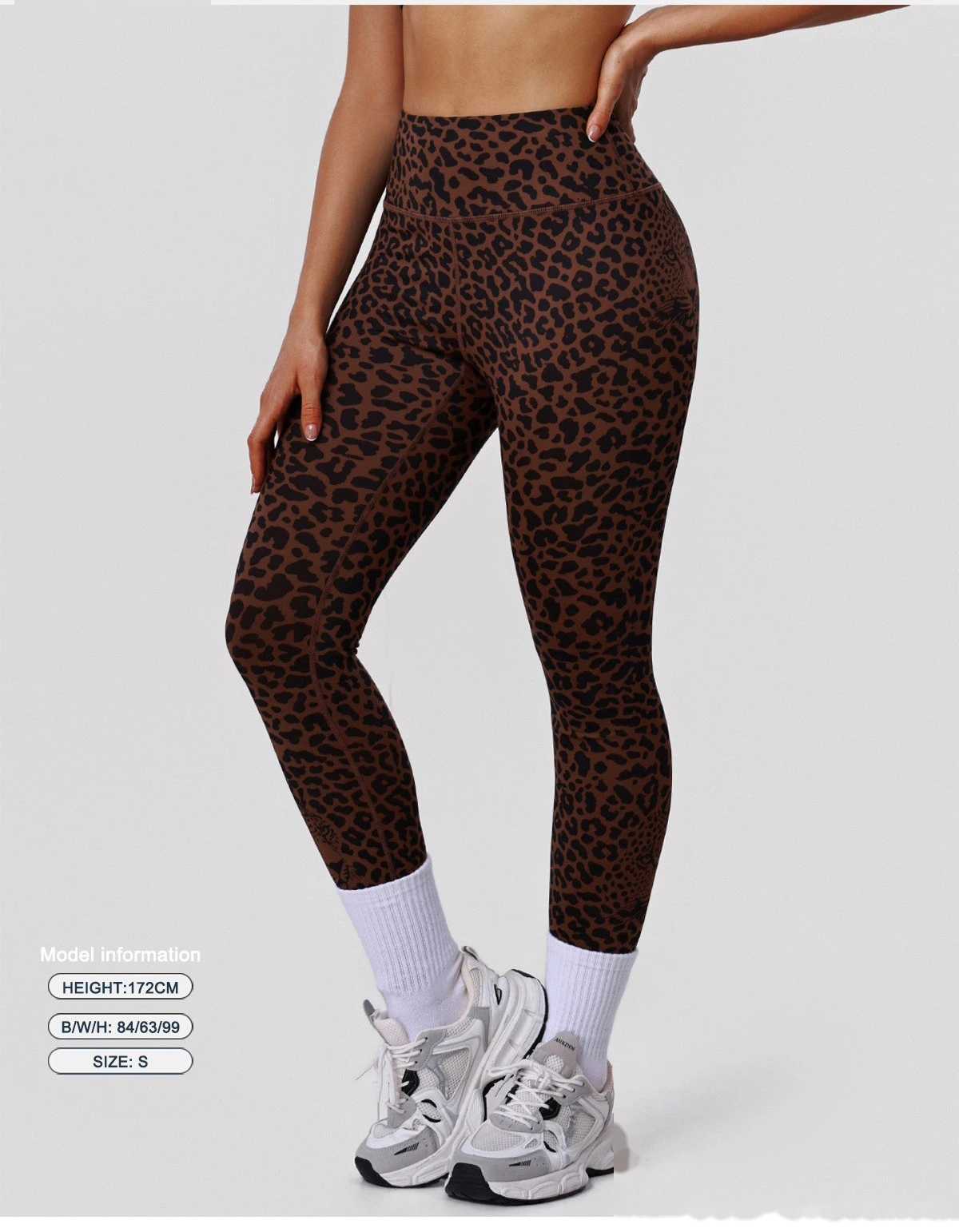 Bulk Custom Leopard Activewear Set - High-Waisted Tummy Control Yoga Pants & Workout Top detail