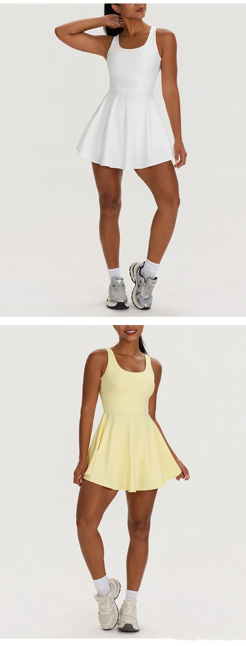 Custom Women's Tennis Sports Dress with Built-in Bra, One Piece Short Dress for Fitness Running Yoga Outdoor Activity detail