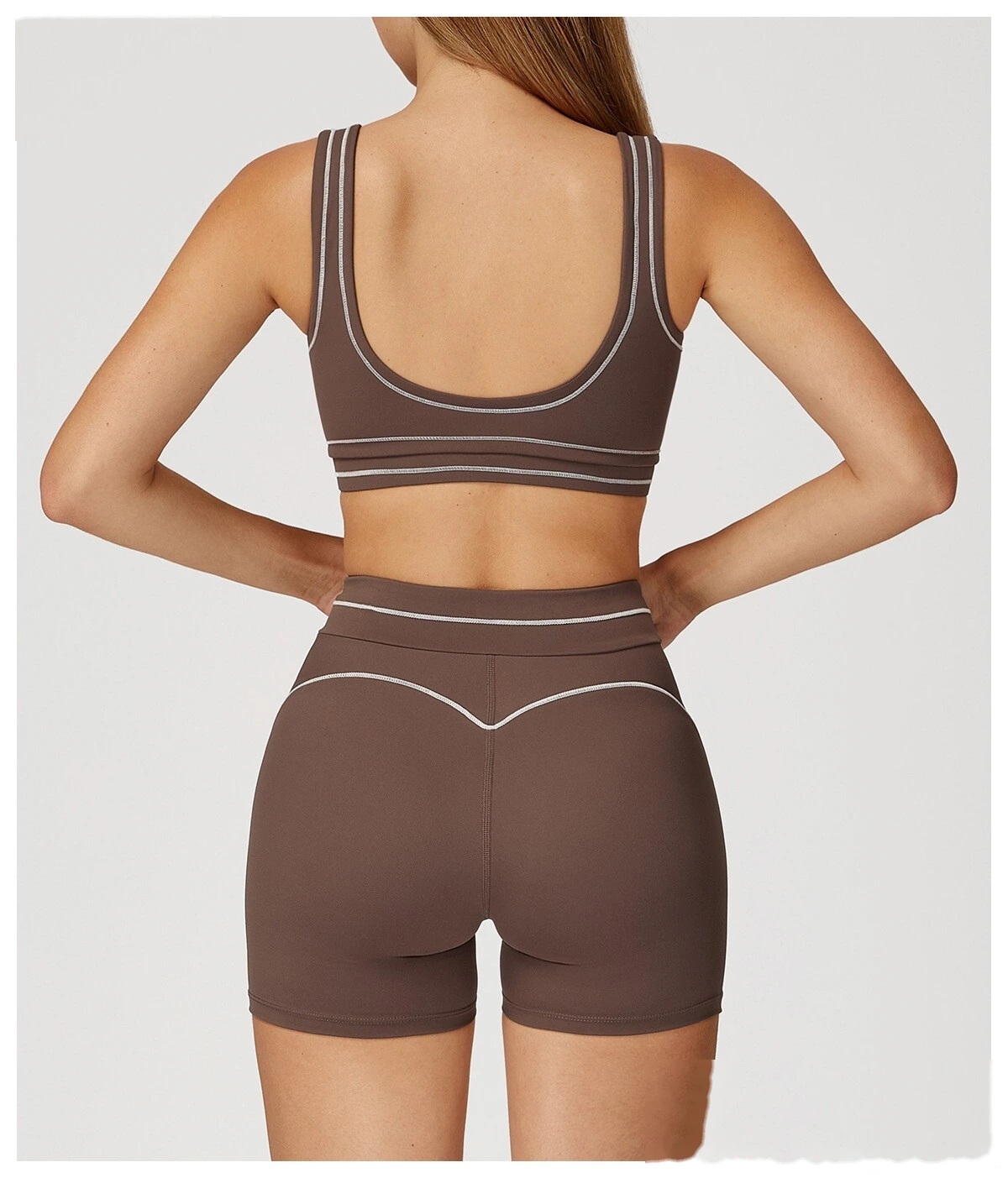 Customized contrast sanding yoga bra U-back sports bra running fitness yoga clothes detail