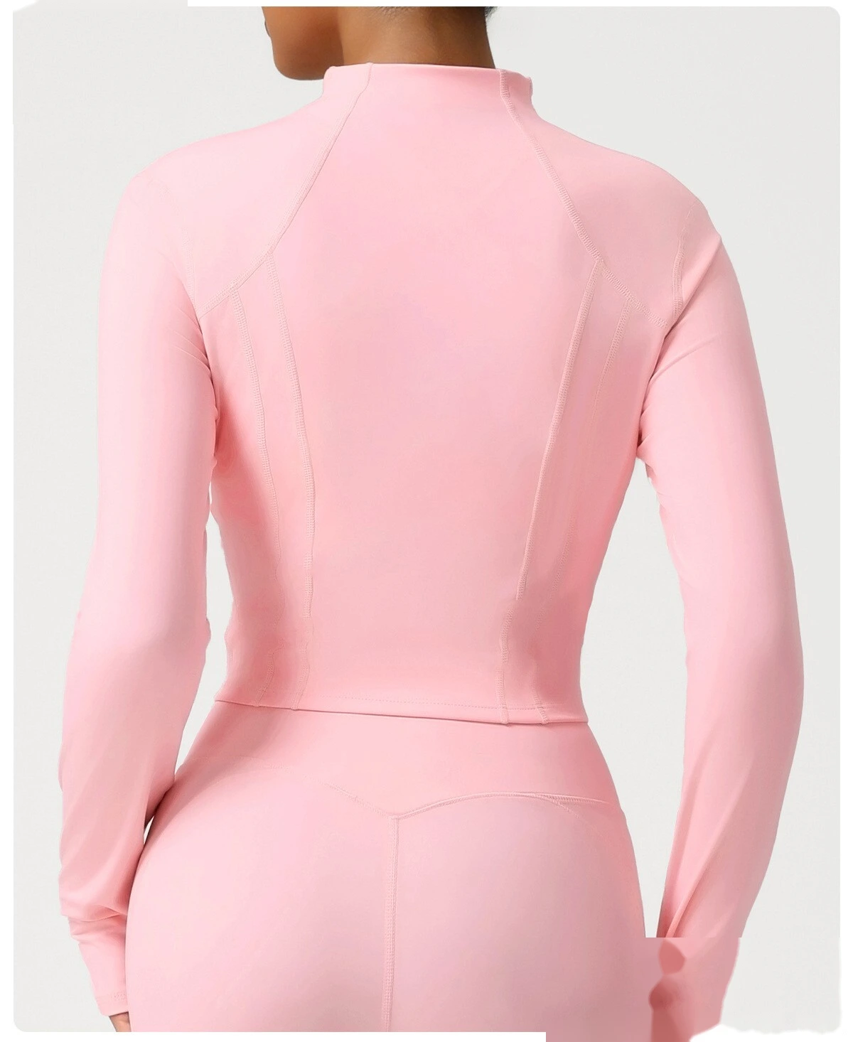 Custom autumn and winter Europe and the United States tight-fitting yoga fitness jacket women. detail