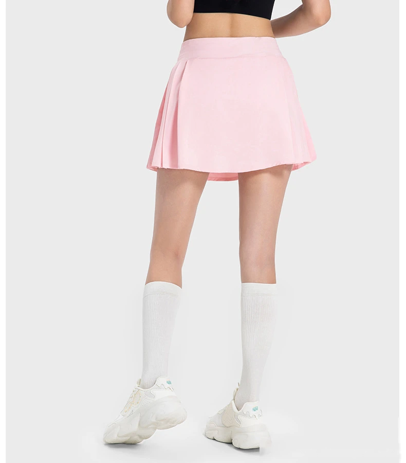 Customized pleated yoga shorts skirt female fake two-piece anti-exposure tennis skirt detail