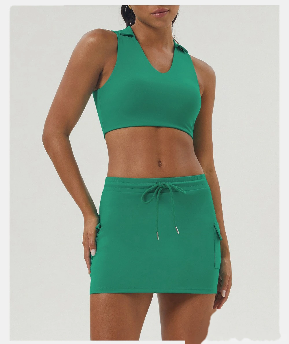 Tennis skirt sports and leisure suit nude yoga clothing fitness suit outdoor tennis suit female detail