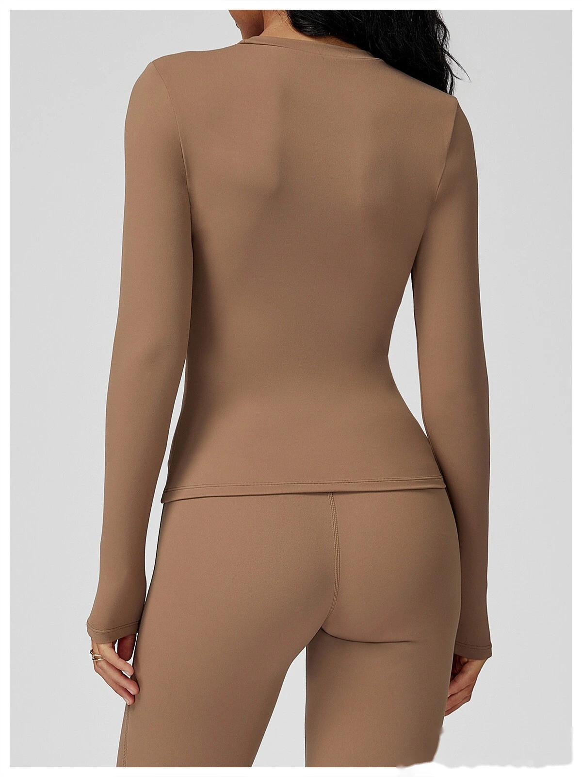 Custom-made women's fashion comfortable high-elastic yoga fitness tight T-shirt detail