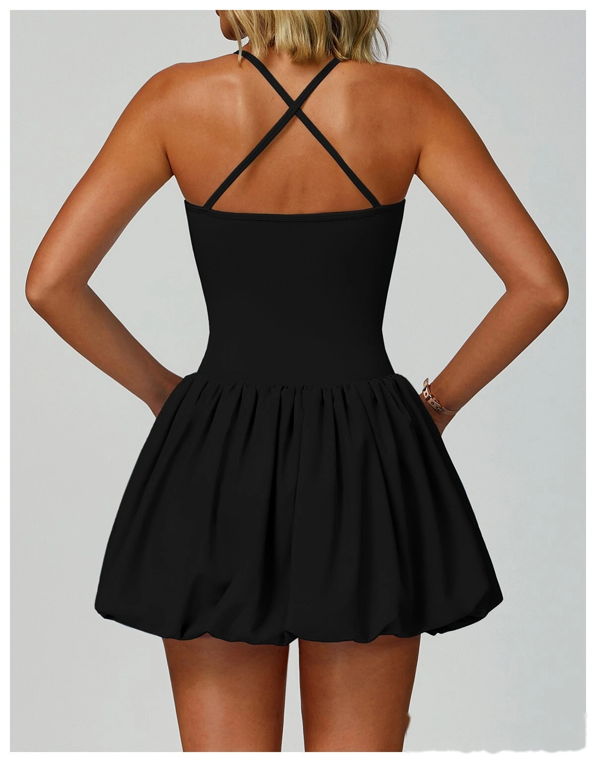 Customized cross-back tennis skirt anti-exposure sports skirt casual running sports dress detail