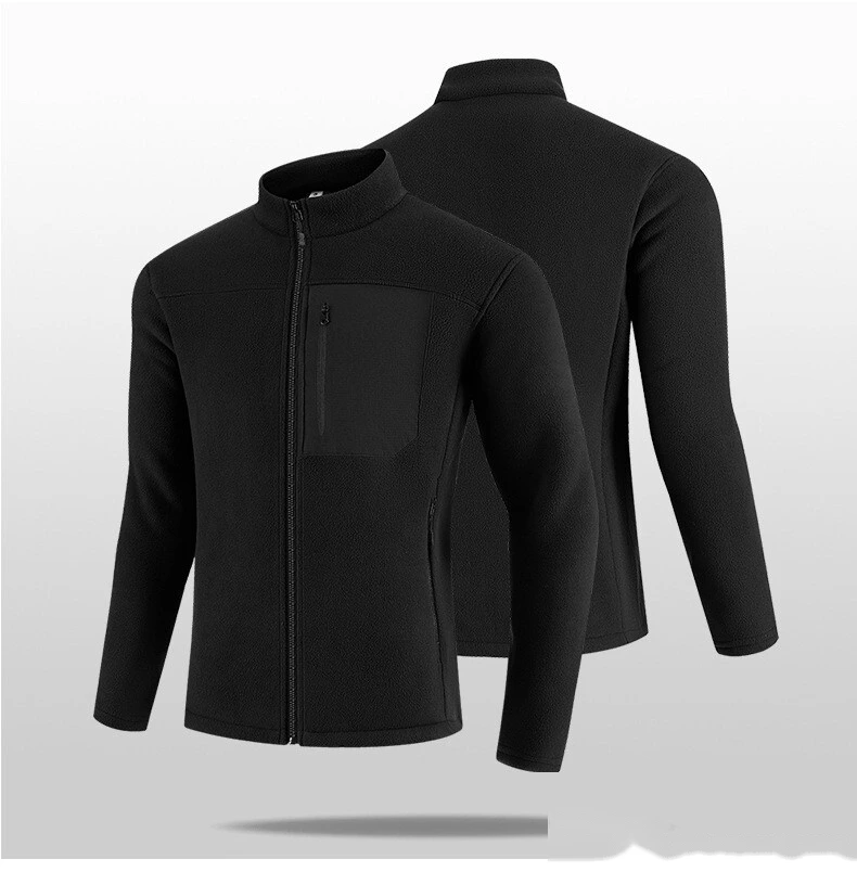 Customizable Men's New Fleece Cardigan | Stand Collar Zipper, Warm Outdoor Style, Ideal for Hiking & Sports detail