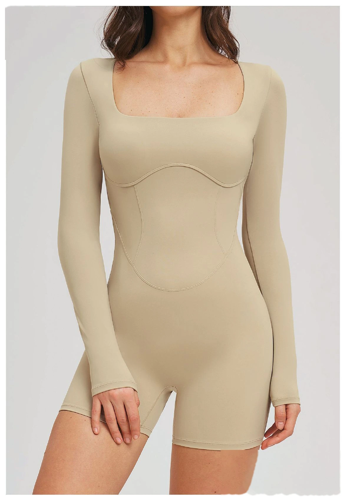 Women's Custom Hollow Out Open Back Tight Fitness Onesie - Long Sleeve Yoga Suit for Outdoor Running & Gym detail