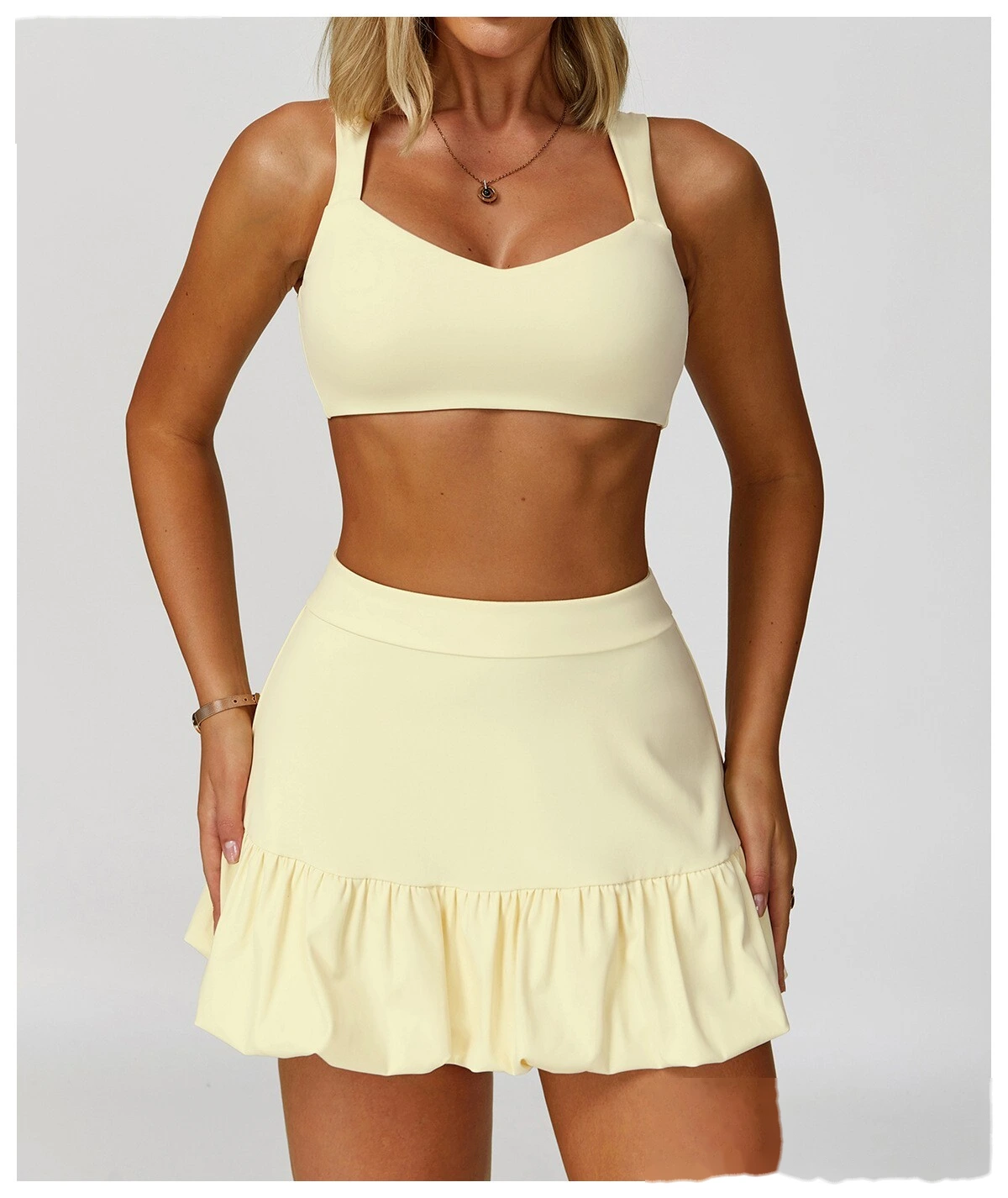 Fake two-piece short skirt Quick-drying breathable anti-exposure tennis skirt Leisure fitness running skirt detail