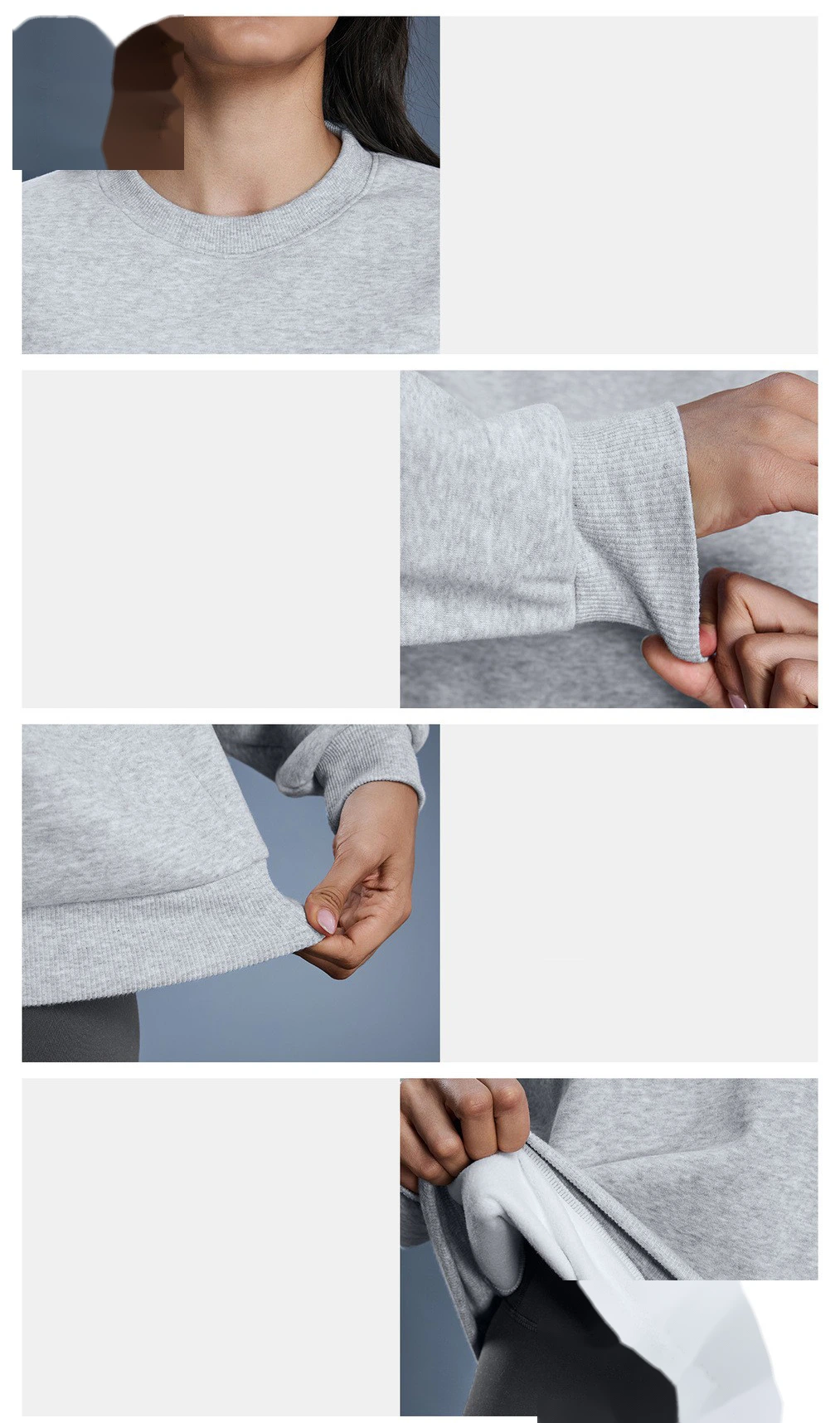 Custom Winter Warm Fleece Crew Neck Sweatshirt for Women - Loose Casual Versatile Long-Sleeve Pullover detail