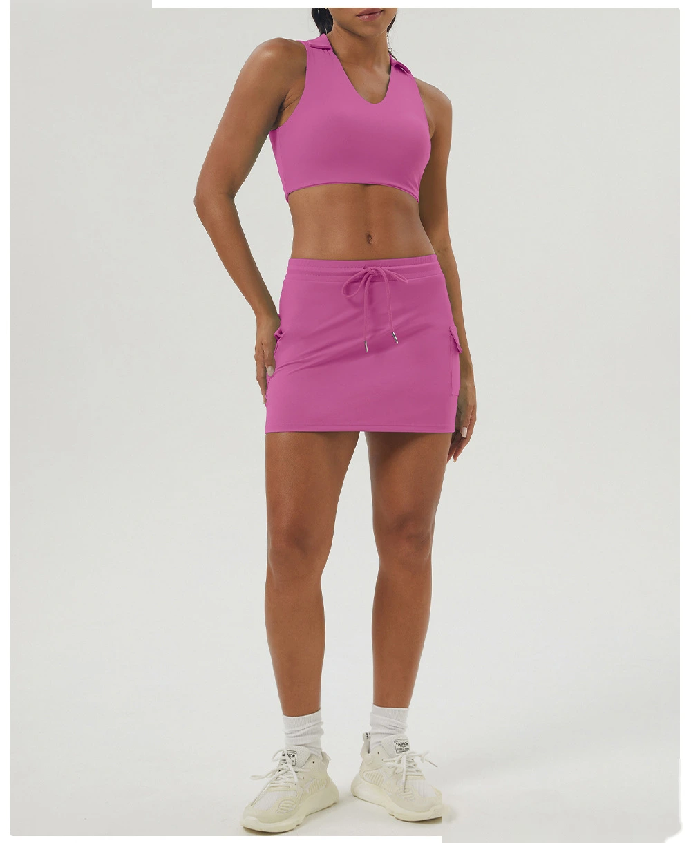 Tennis skirt sports and leisure suit nude yoga clothing fitness suit outdoor tennis suit female detail