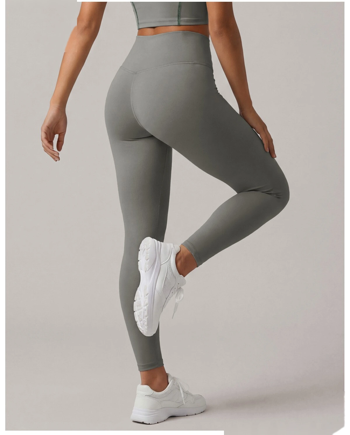 Women High Intensity Sports Outfit, Shockproof Tank Bra + High Waist Slim Training Pants Quick Dry Yoga Set detail