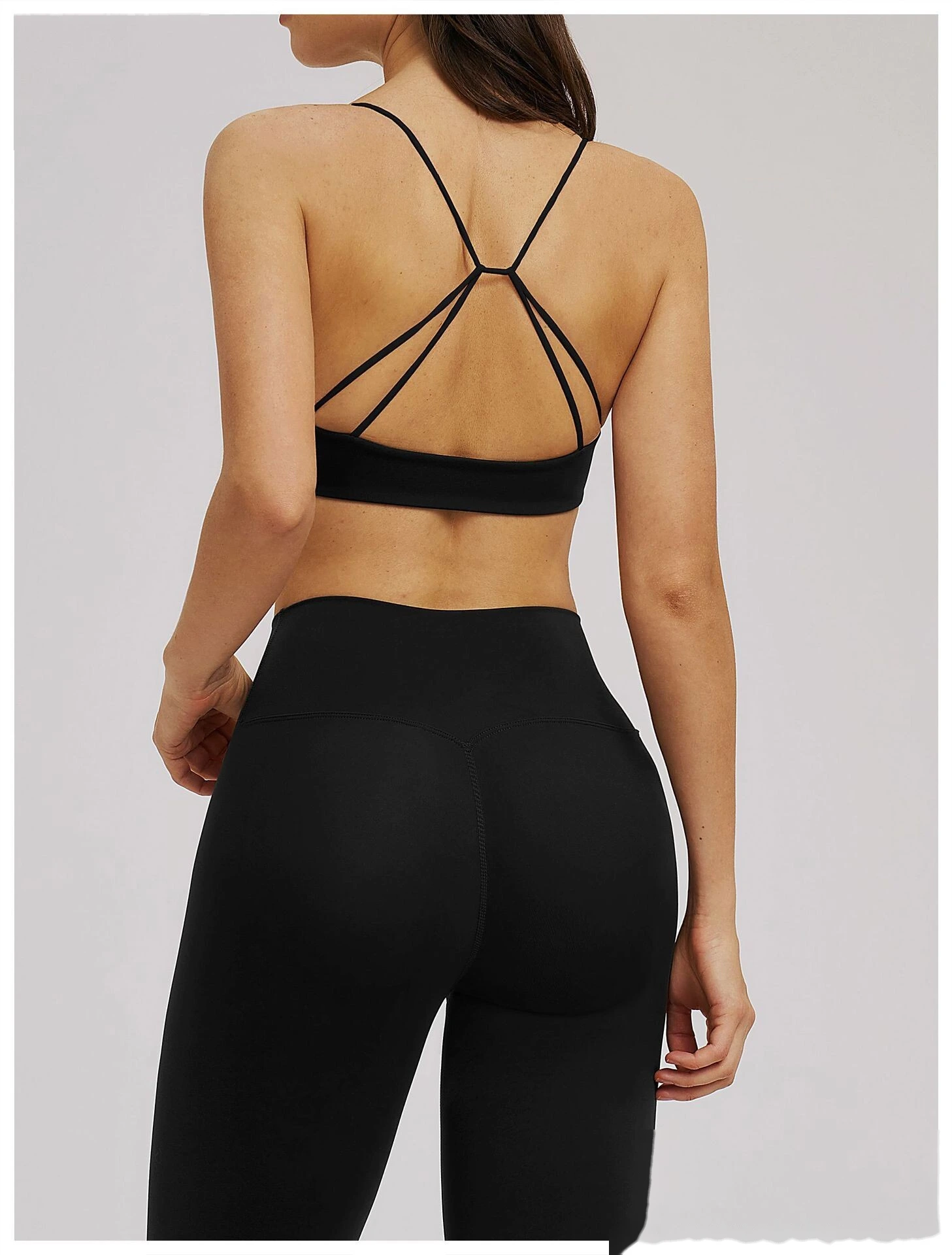 Custom V-Neck Sports Bra - Women's Thin-Strap Beauty Back Yoga Fitness Workout Bra detail