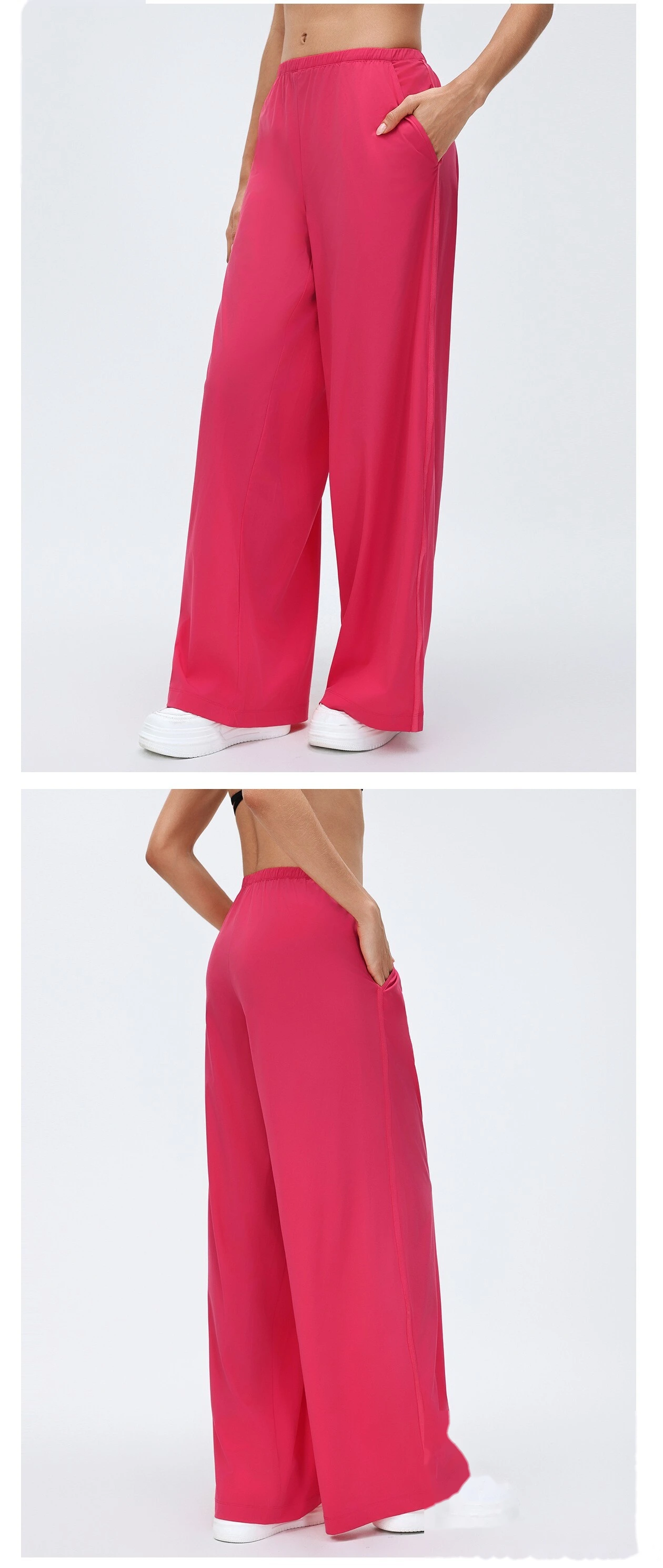 Bulk Custom Slouchy Wide-Leg Pants - Women's Loose Drape Breathable Dance Yoga Casual Sports Long Pants detail