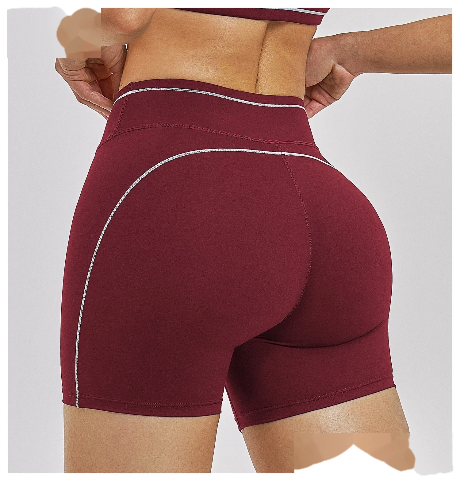 Women’s High Waist Color Block Casual Shorts Yoga Running Fitness Sports Shorts Custom detail