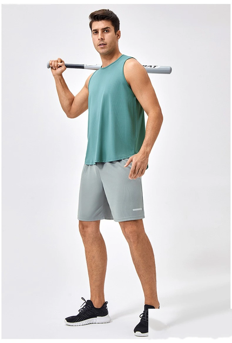 Customized men's breathable and comfortable high-elastic sports fitness vest detail