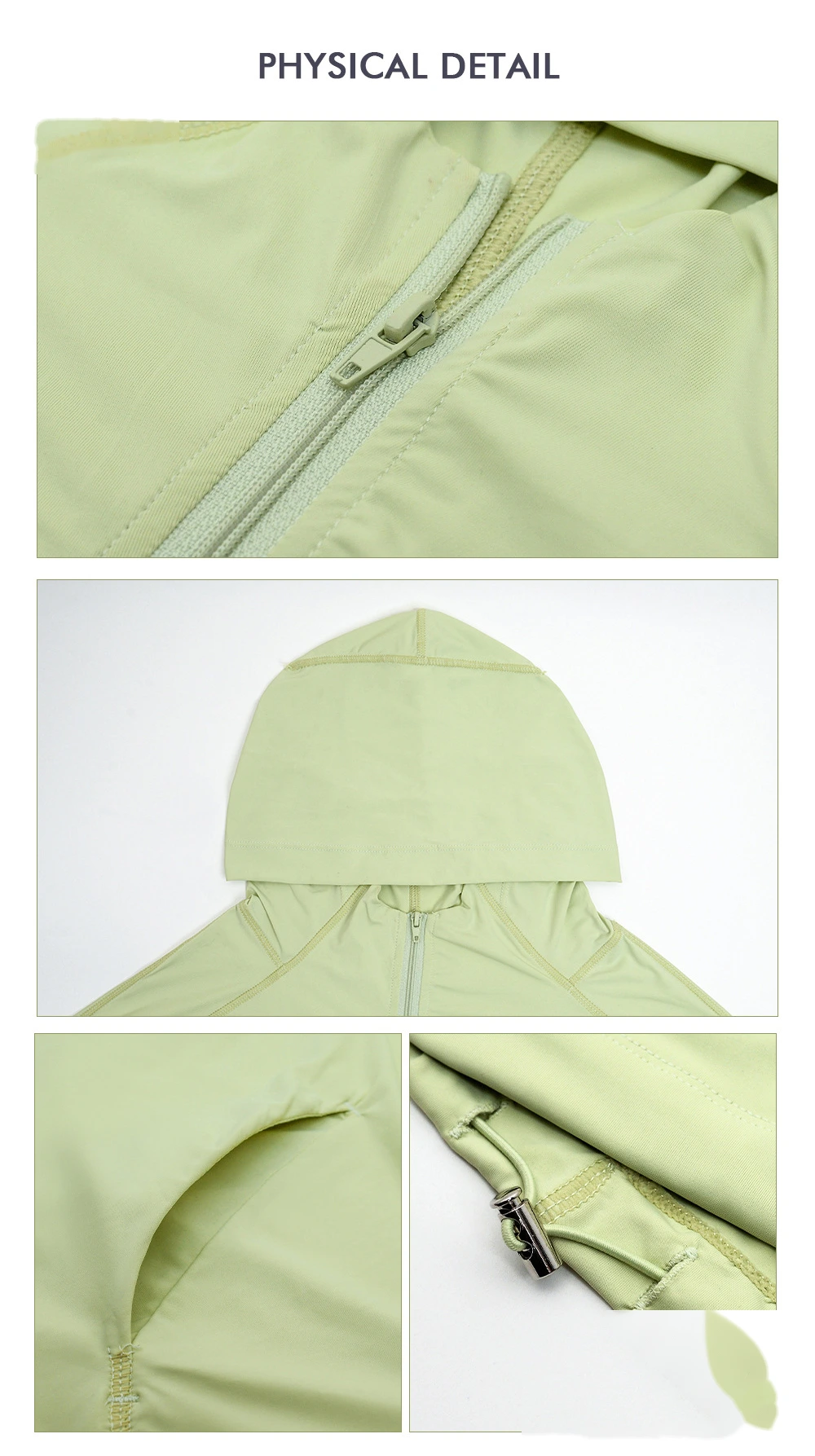 Custom autumn thin yoga clothing jacket quick-drying hooded fitness running sportswear jacket female detail