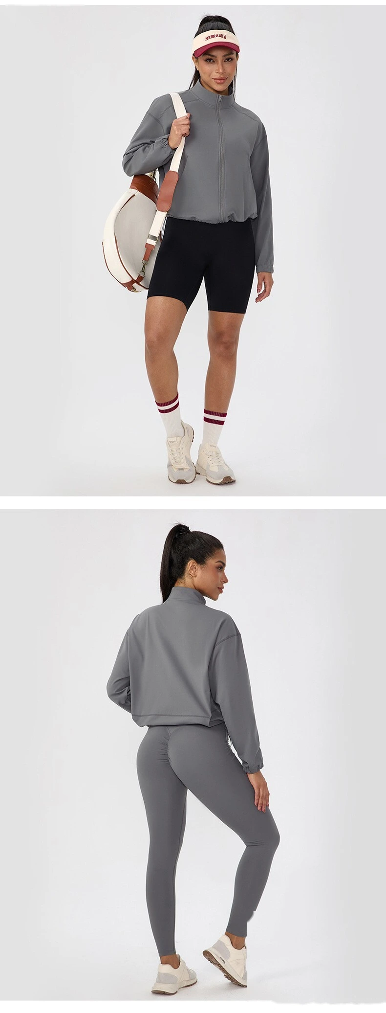 Custom Women's Winter Fleece Yoga Jacket | Stand Collar Zipper, Warm, for Outdoor Running & Fitness detail