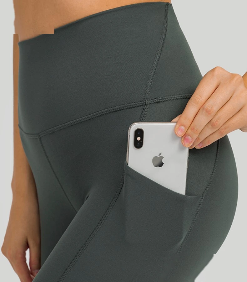 Womens leggings high waist butt lift pants with phone pockets detail
