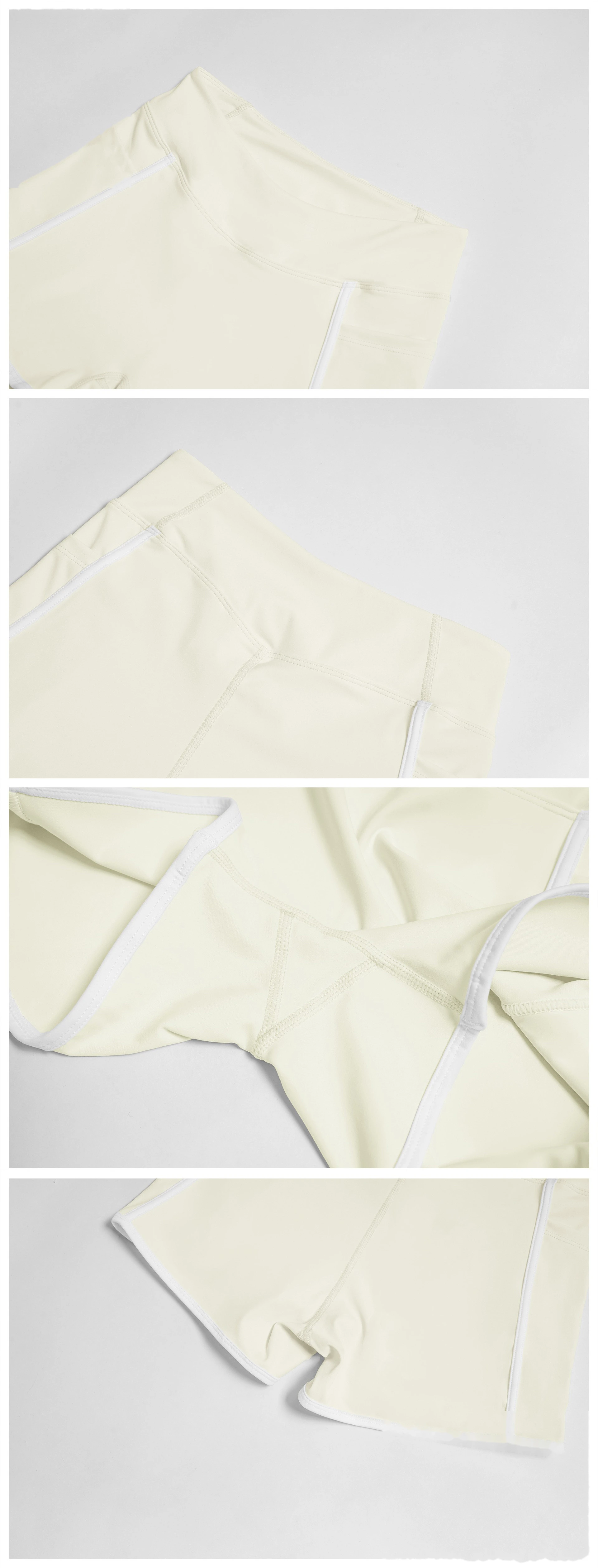 Custom Naked-Feel Yoga Shorts - Women’s High-Waisted Color Block Tight Butt-Lifting Running Shorts detail