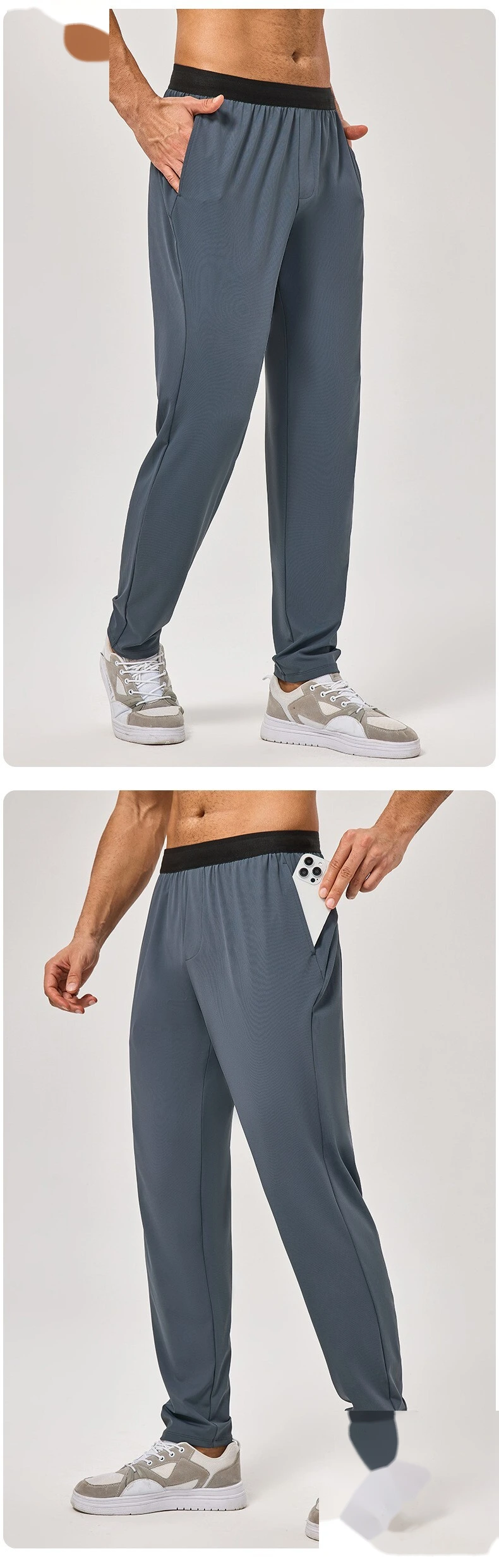 Custom Men's Sports Pants, Loose Straight High Elastic Quick-Dry Fitness & Running Trousers detail