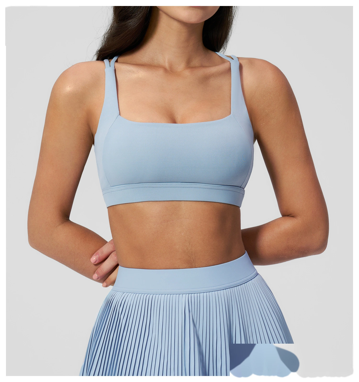 Women's Yoga Outfit Set, Sexy Beauty Back Sports Bra and Quick Dry Fitness Tennis Skirt Workout Suit detail