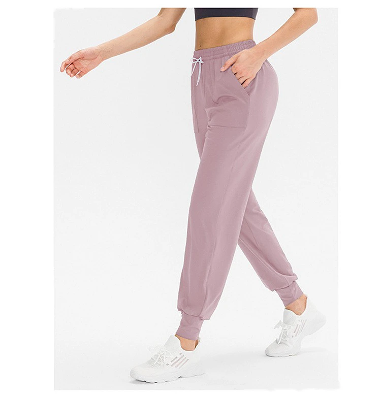 Customized women's elastic leisure sports elastic leg pants running fitness pants loose yoga pants detail
