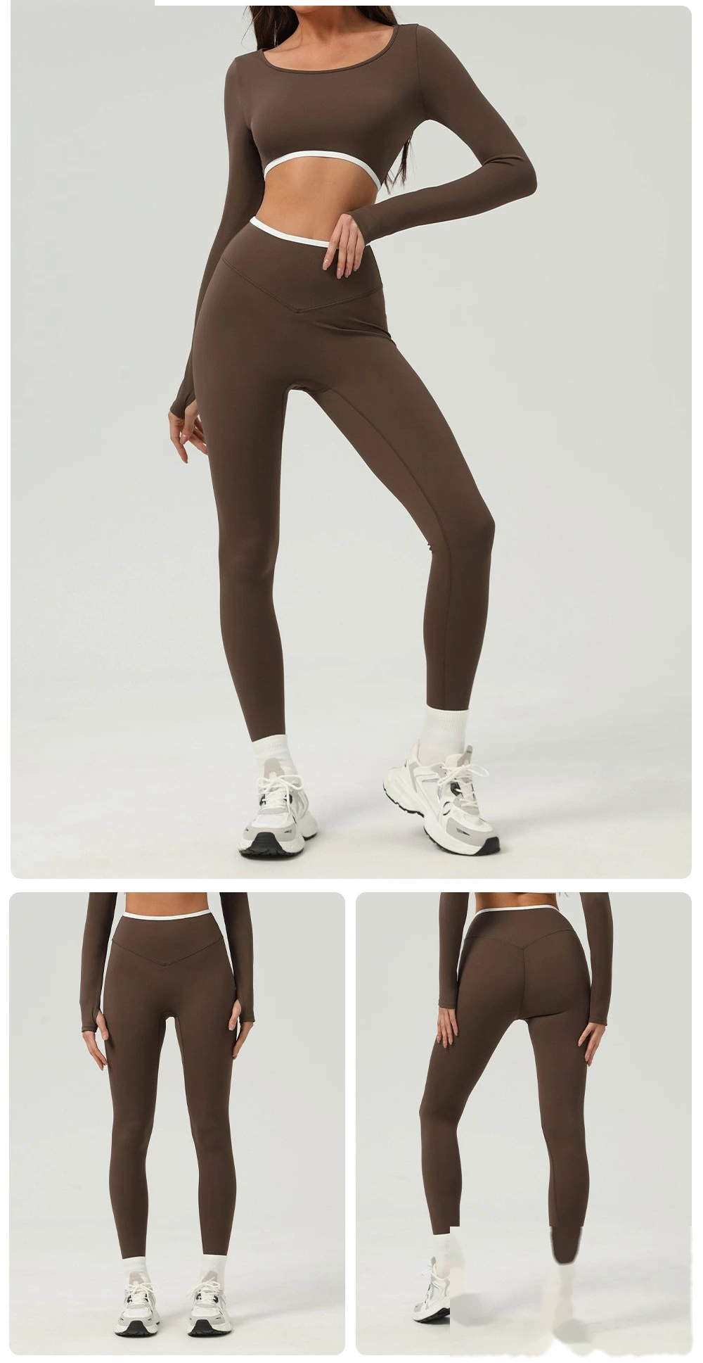 Customized hip-lifting, high-waist yoga pants, abdomen-lifting, tight-fitting running and fitness pants detail