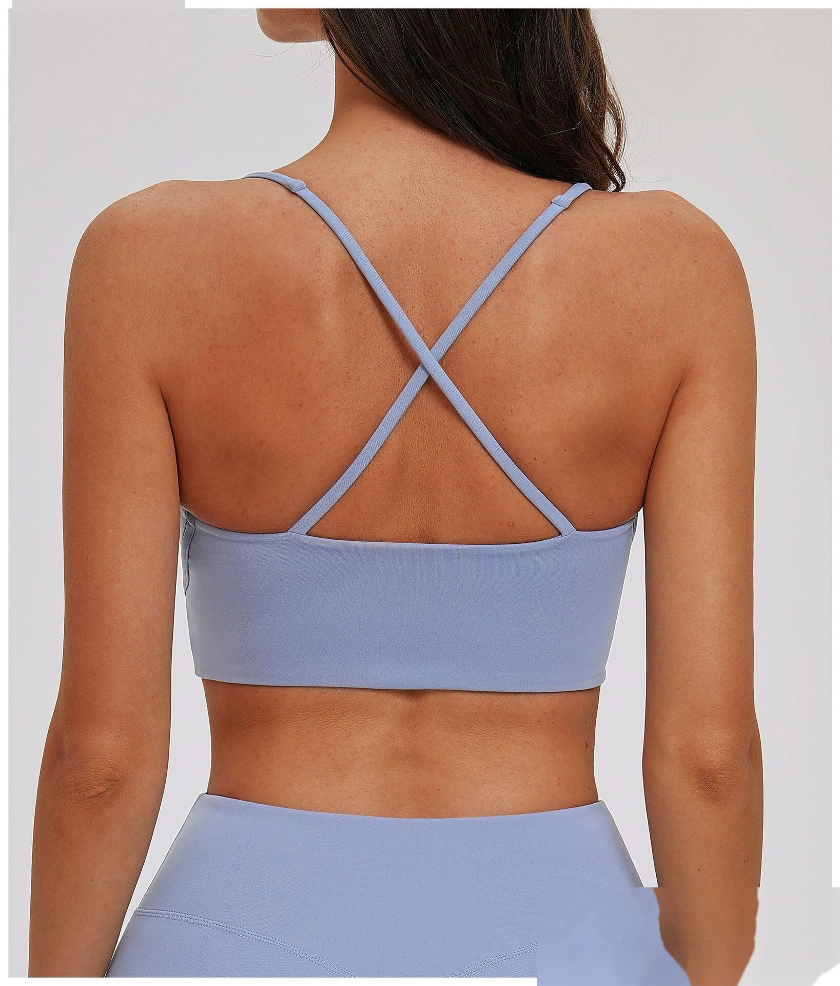 Custom Cross Cutout Yoga Sports Bra - Women's Open Back Tight Shockproof Running Bra detail