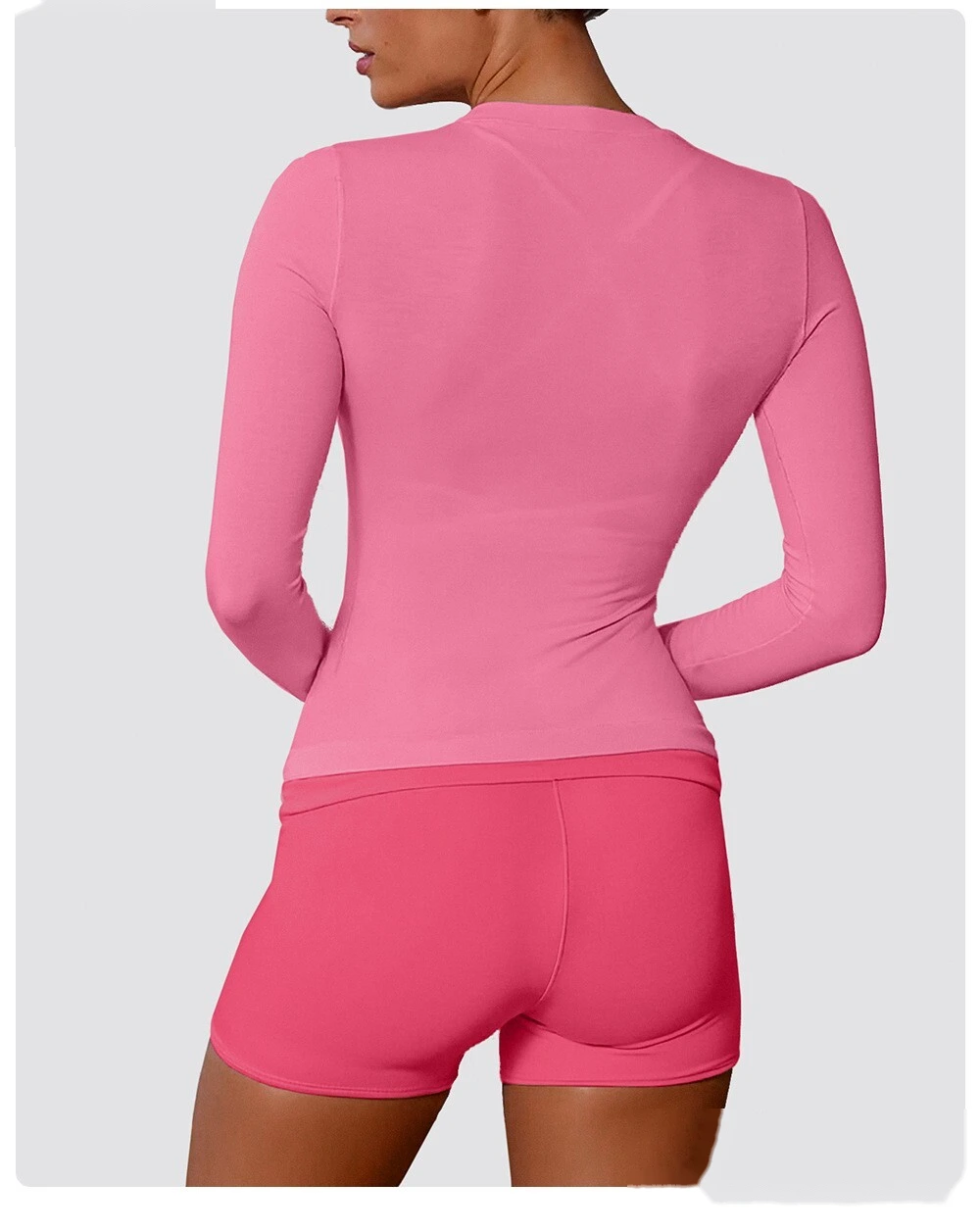 Customized ultra-thin sports long-sleeved T-shirt female high elastic slim yoga fitness coat female detail