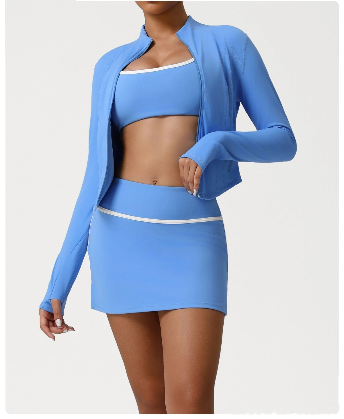 Custom autumn and winter Europe and the United States tight-fitting yoga fitness jacket women. detail