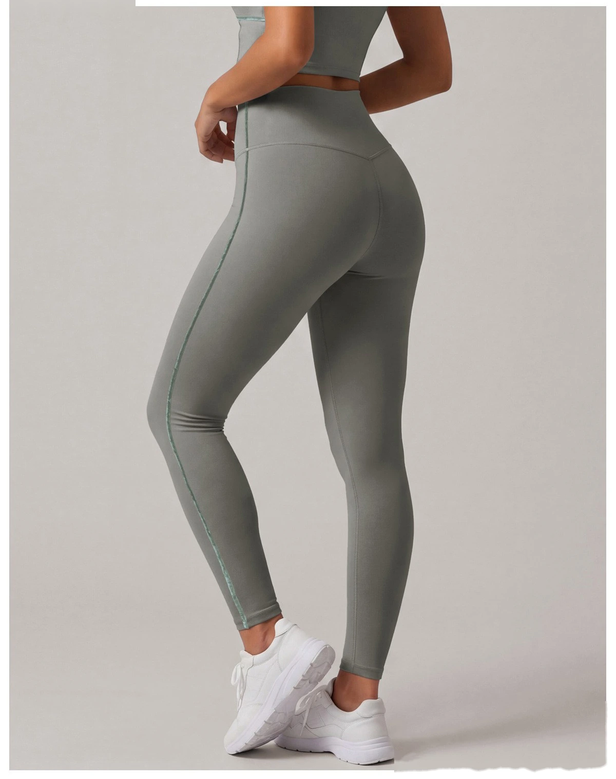 Women High Intensity Sports Outfit, Shockproof Tank Bra + High Waist Slim Training Pants Quick Dry Yoga Set detail