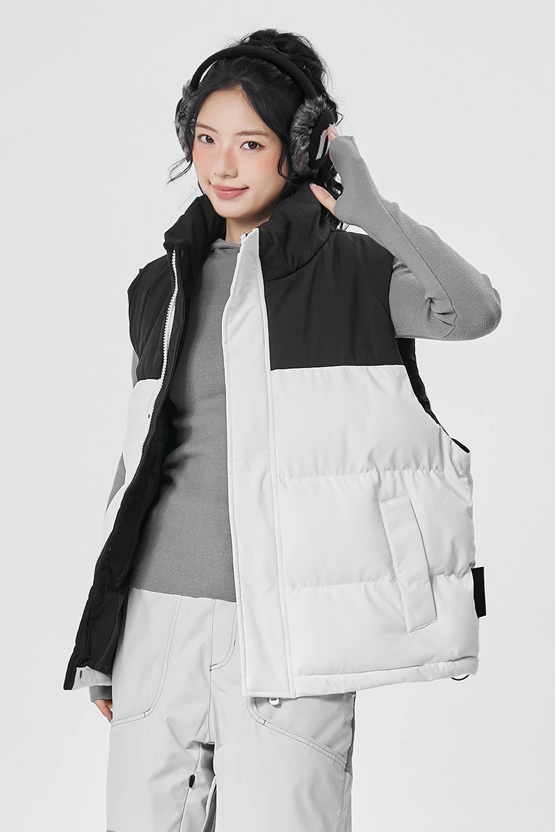 Customized fashion waterproof and warm cotton-padded jacket down jacket vest for men and women detail