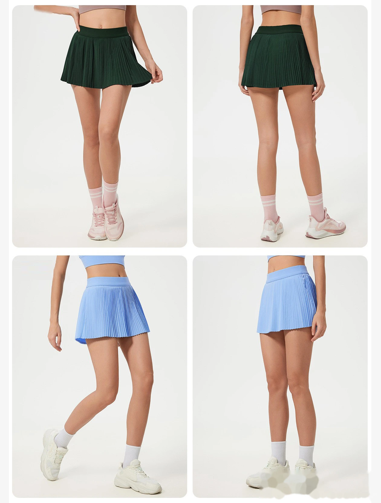 Customized yoga fitness overskirt soft and stylish anti-exposure two-piece tennis skirt detail