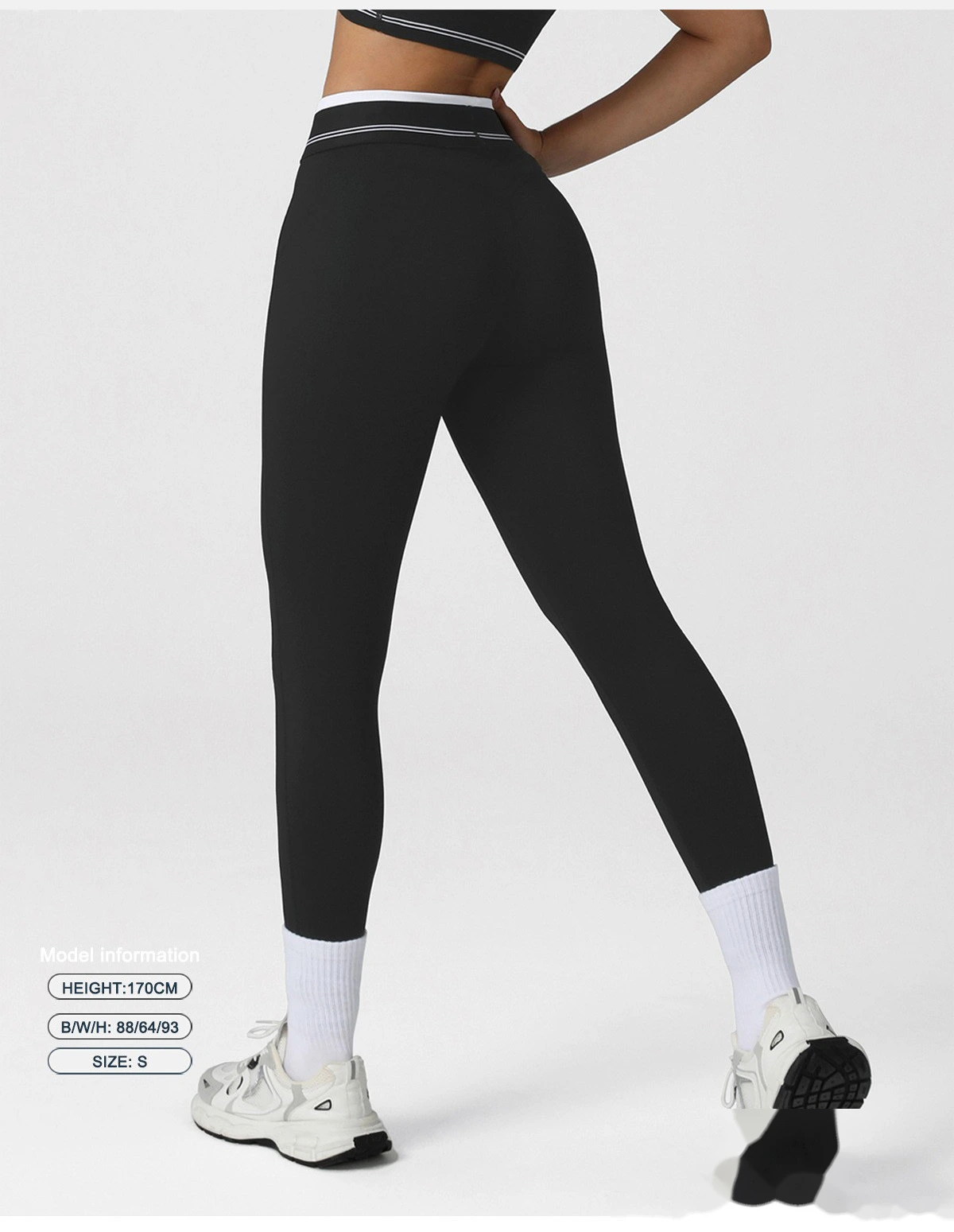 Women's Customizable Naked - Feeling Yoga Pants - High-Waisted Color Block Butt-Lifting Slim-Fit Workout Leggings detail