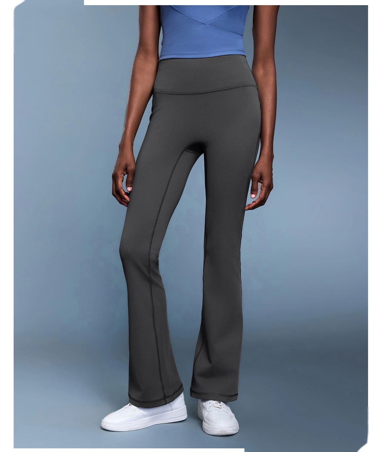 Custom-made women's autumn and winter velvet warm elastic micro-pants with abdomen slimming exercise yoga pants detail