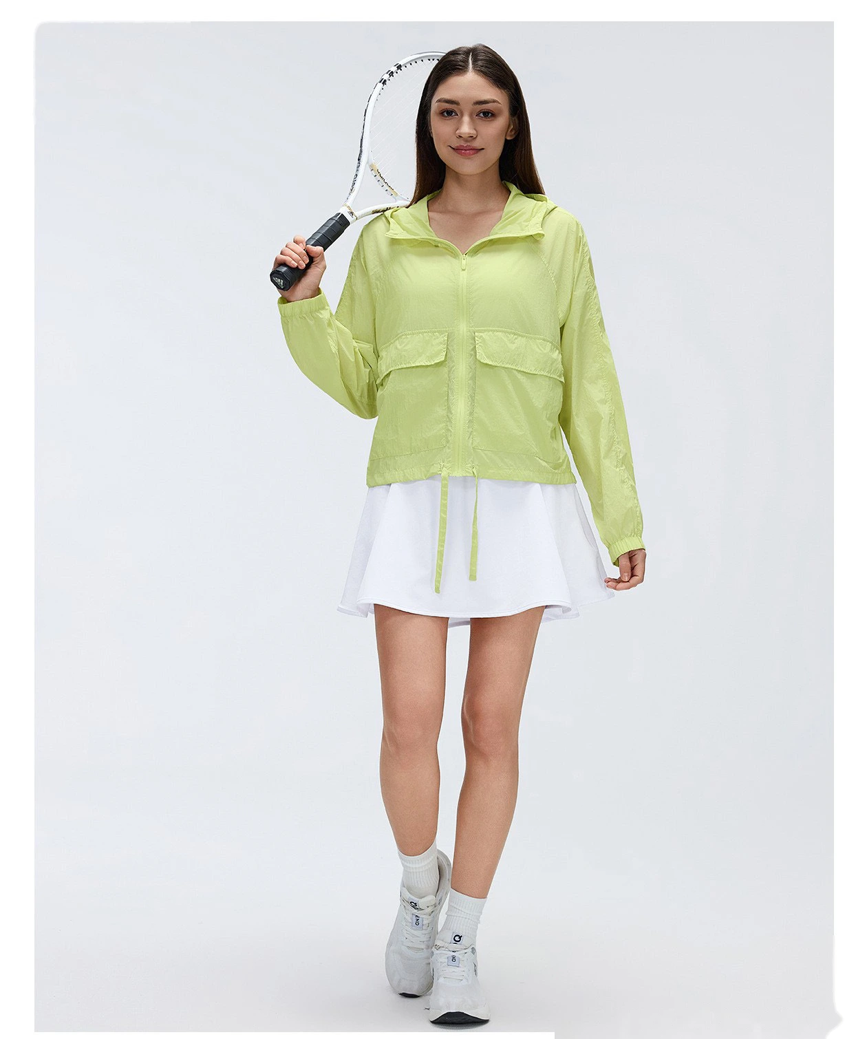 Bulk Custom UV Protection Hooded Top - Women's Lightweight Water-Resistant Loose Long Sleeve Sports Outerwear detail