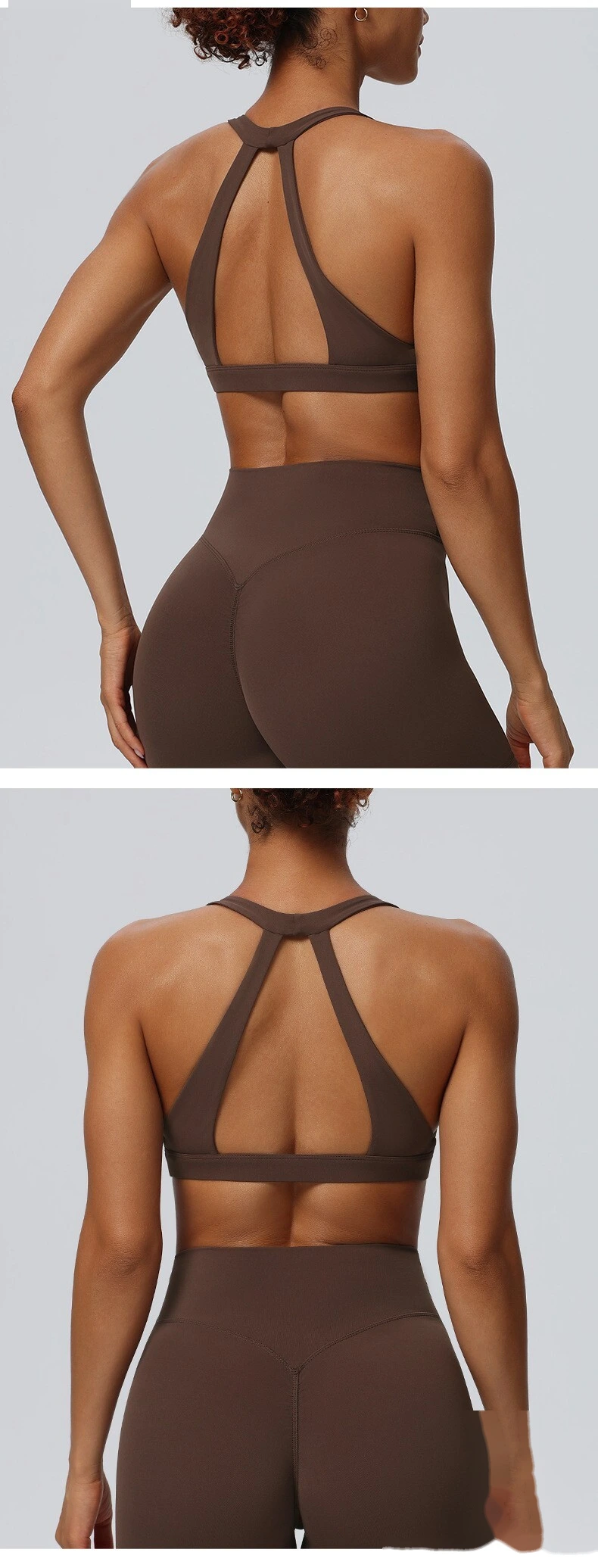 European American Style Halter Beauty Back Sports Bra, Breathable Quick Dry Yoga Fitness Underwear for Women detail