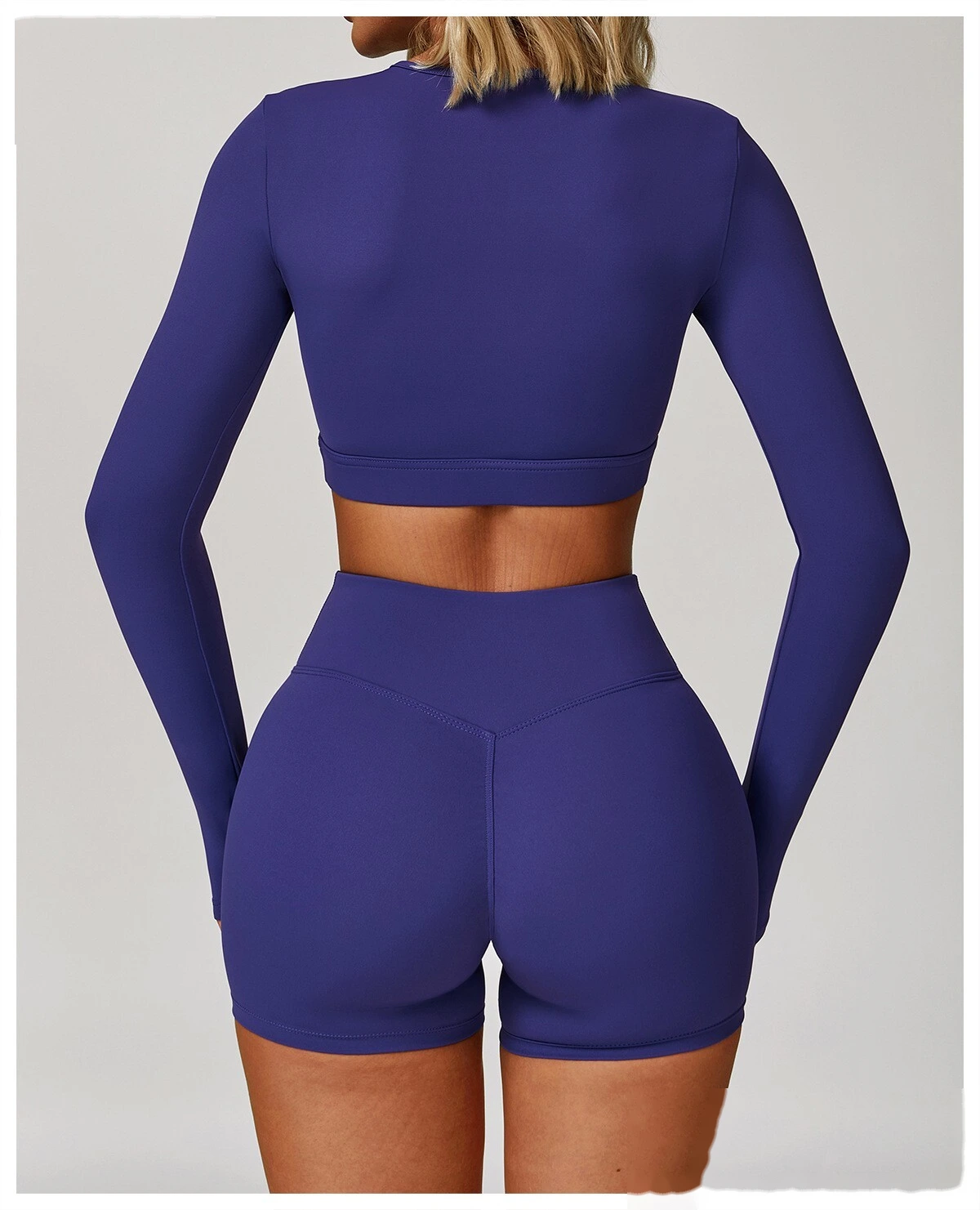 Customized tight-fitting yoga long sleeve earthquake-proof exercise hollow T-shirt running fitness yoga top detail