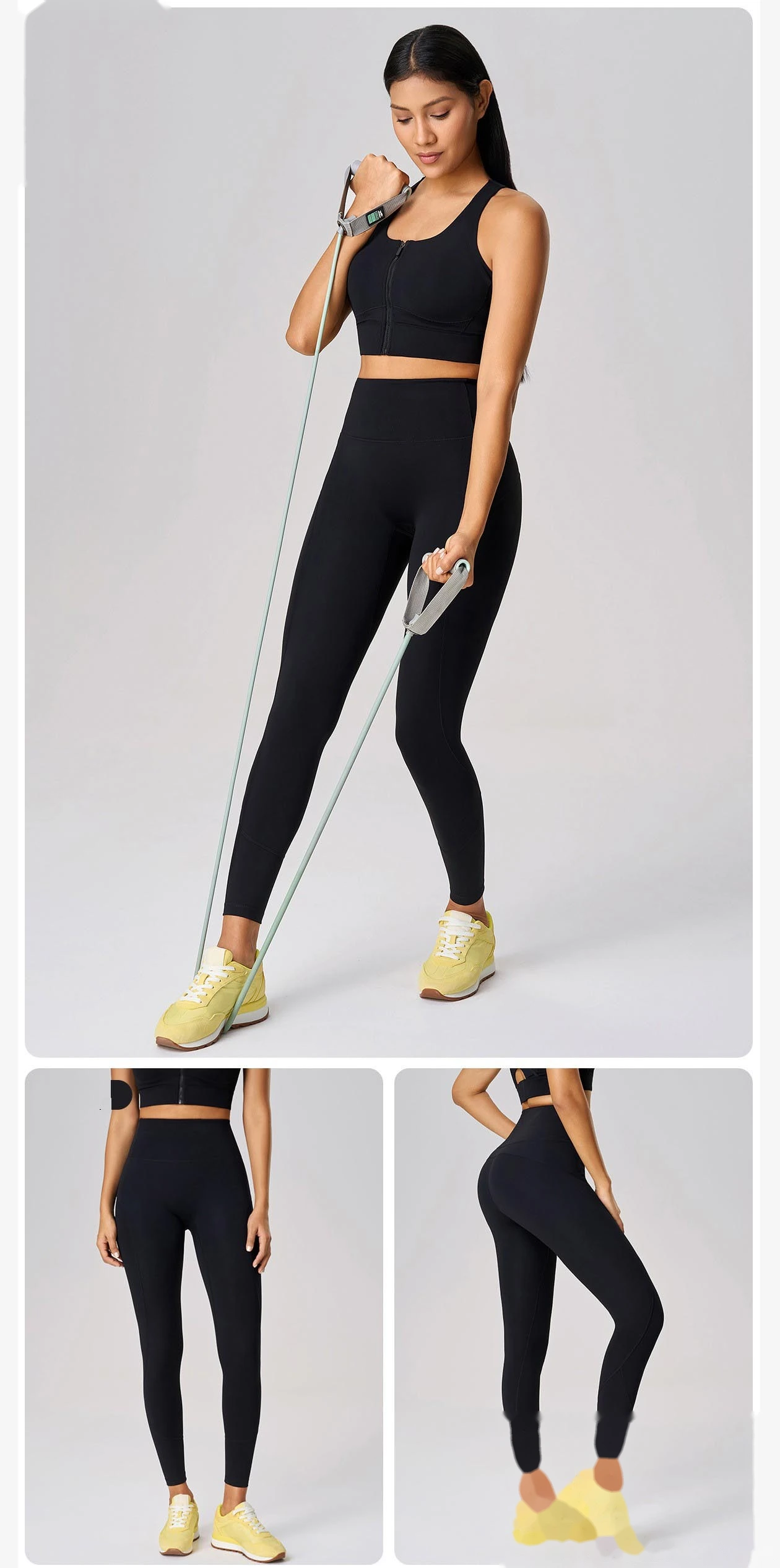 Comfortable Yoga Pants without Embarrassment Line Women's High Waist Hip-lifting Fitness Pants Back Waist Pocket Sports detail