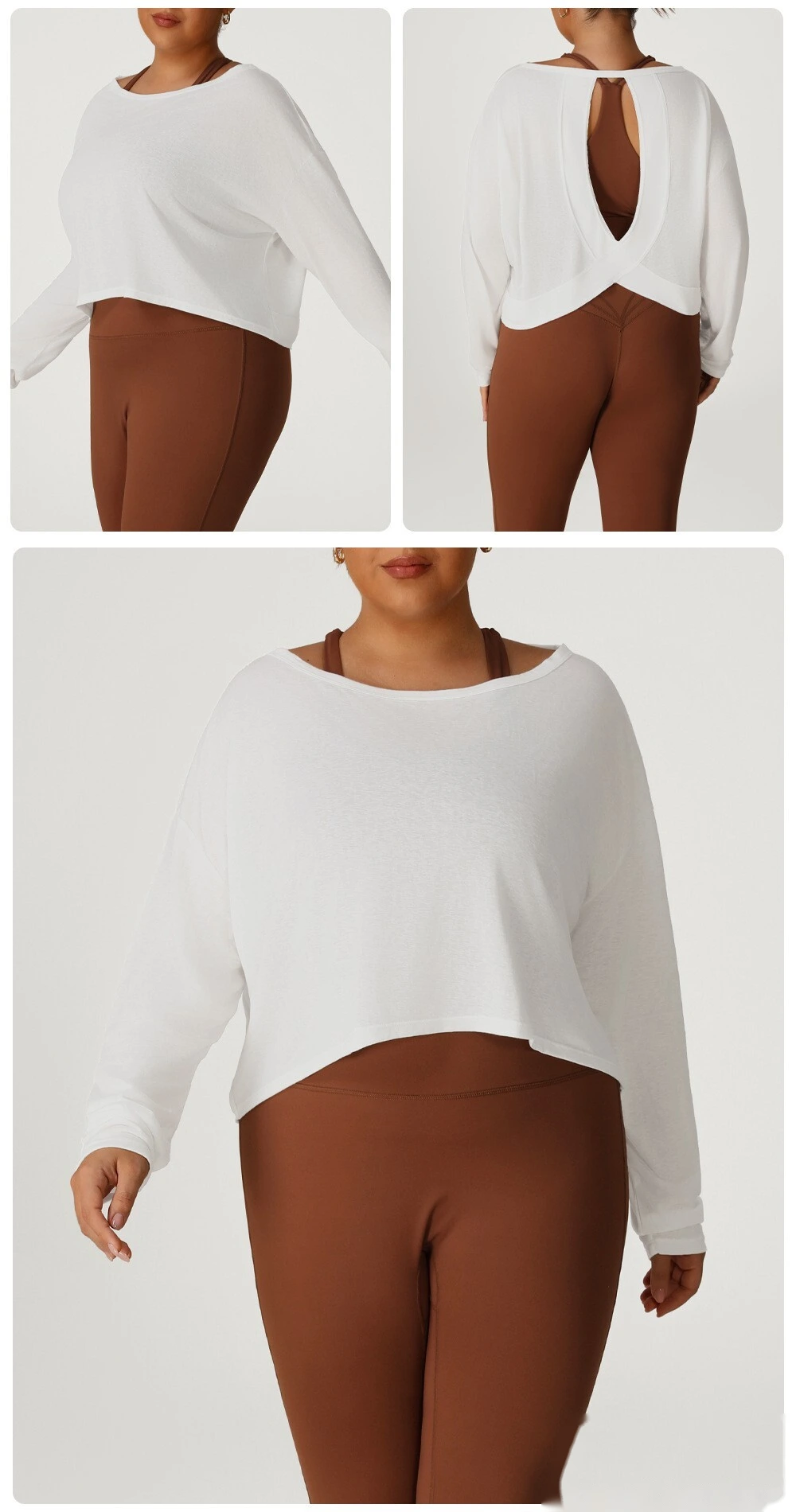 Customized plus-size sports smock breathable jacquard plus-size yoga clothes T-shirt detail