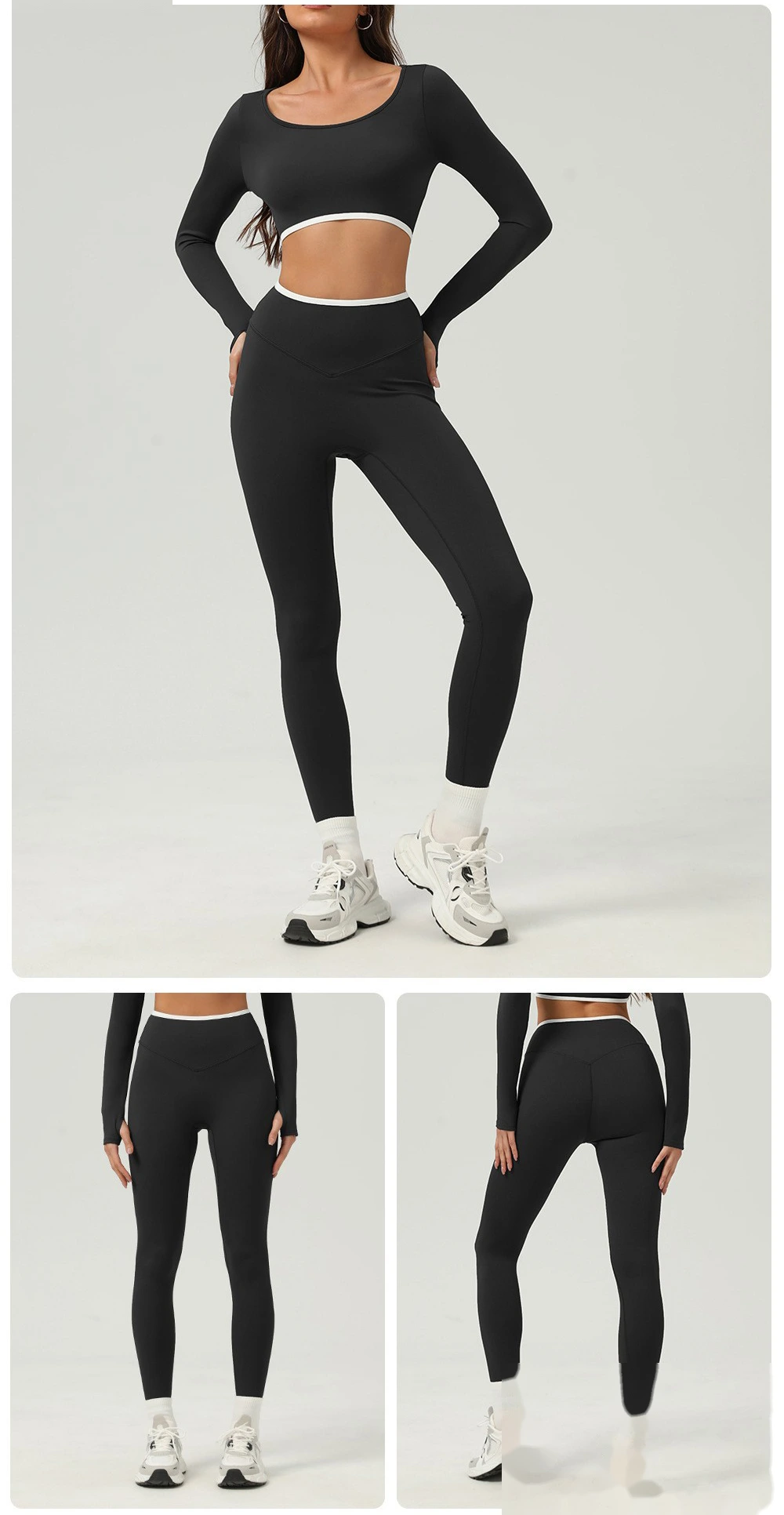 Customized hip-lifting, high-waist yoga pants, abdomen-lifting, tight-fitting running and fitness pants detail