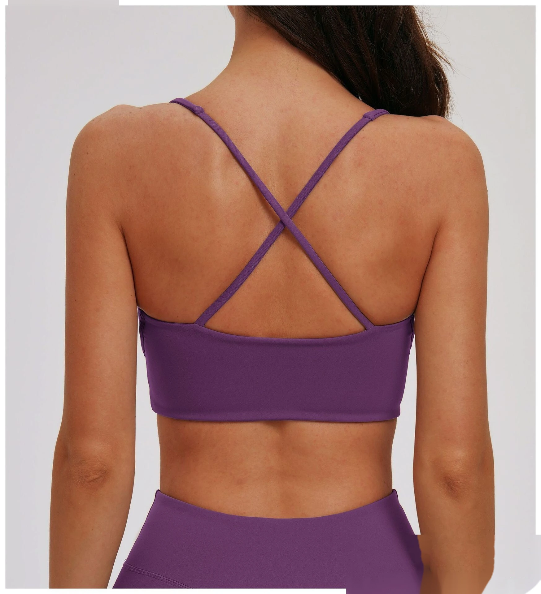 Custom Cross Cutout Yoga Sports Bra - Women's Open Back Tight Shockproof Running Bra detail