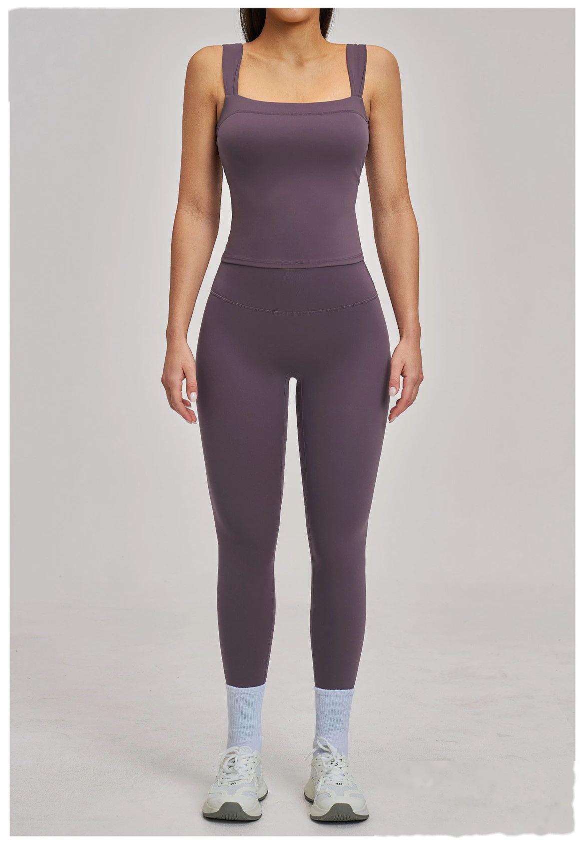 Women’s High Elastic Square Neck Yoga Outfit Beauty Back Sports Vest with Yoga Leggings Fitness Set detail