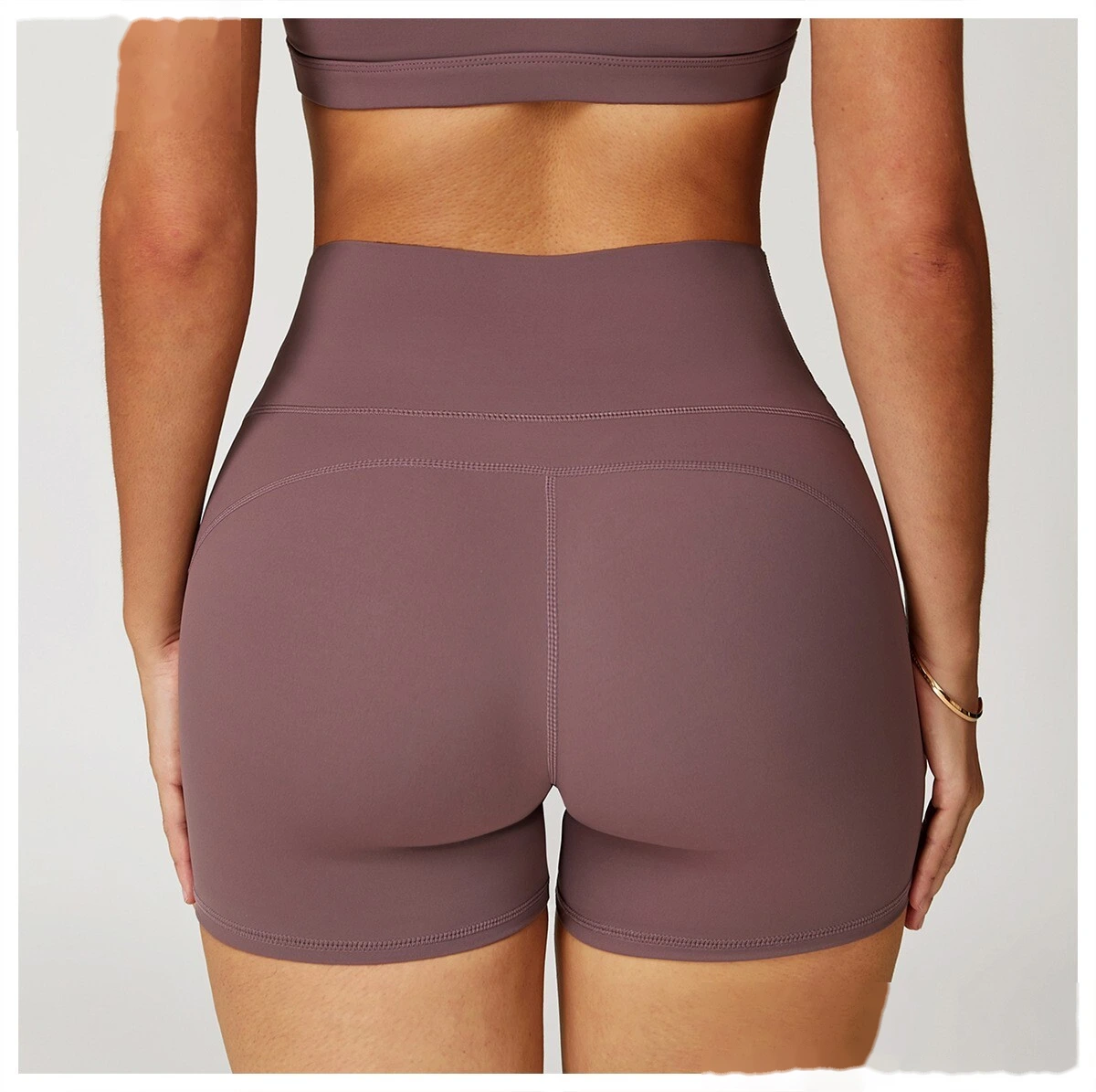 Customized yoga shorts women's high waist quick-drying tight-fitting slim shorts running fitness pants detail