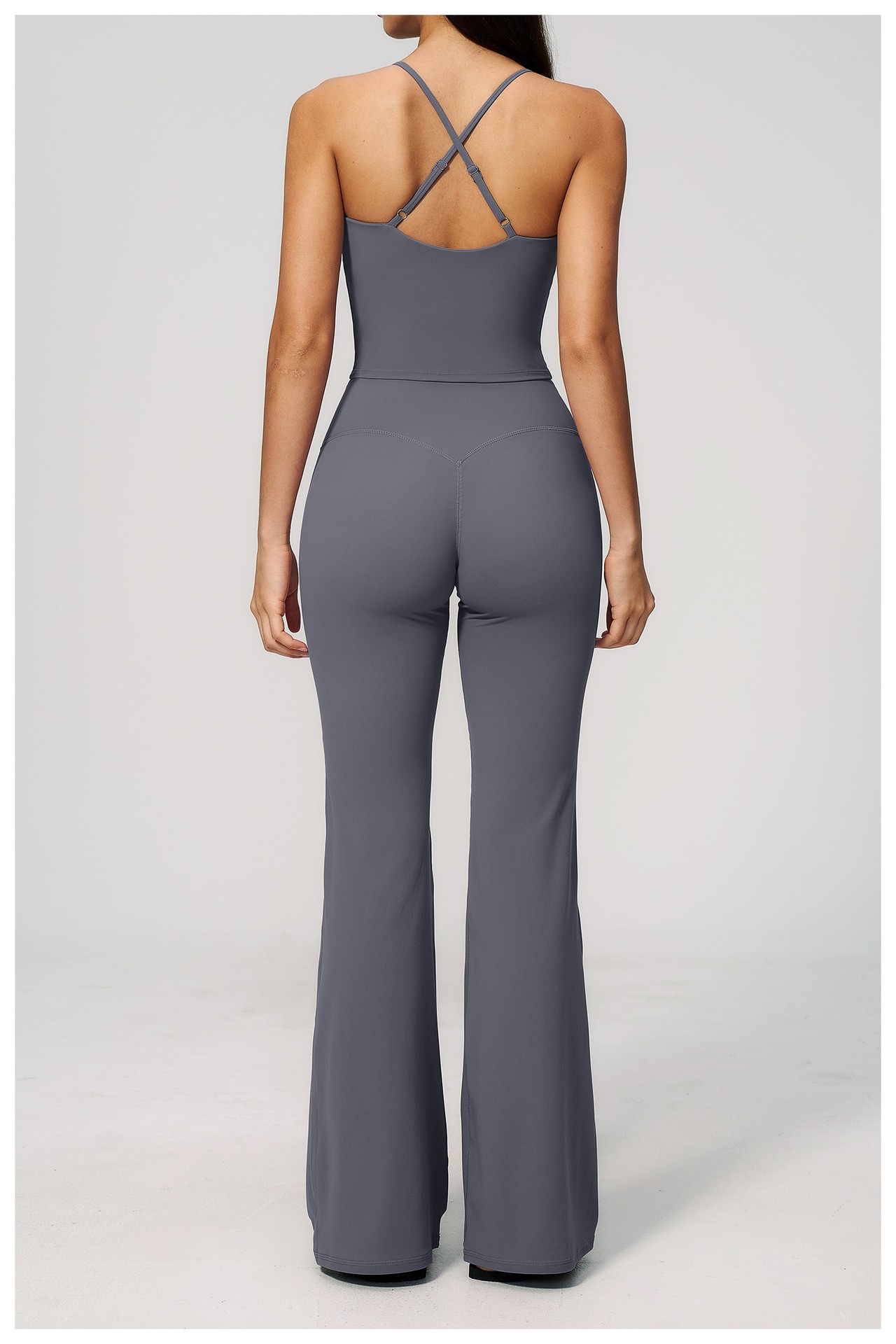 European and American yoga suit high elastic tight horn long yoga pants Pilates training yoga suit detail